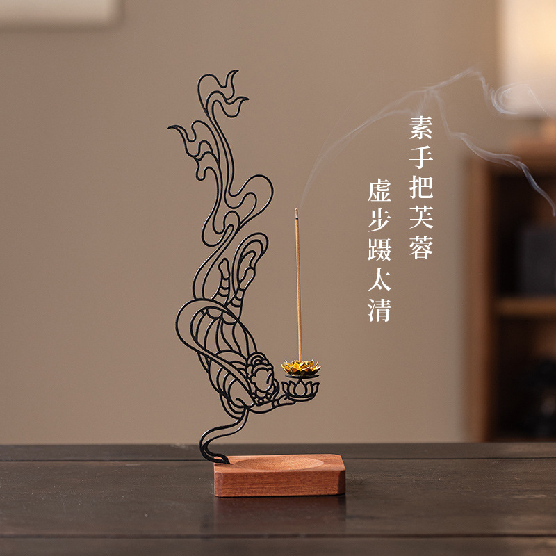 宫廷风2025飞天摆件仕女香插创意家用香薰炉线香香座古风禅意香炉