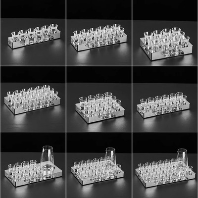 不锈钢子弹杯架KTV酒吧酒杯架吞杯B52一口杯shot杯架创意白酒杯托