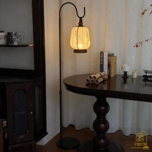 宋代美学山水布艺落地灯古韵灯笼造型禅意书房客厅柔光氛围艺术灯