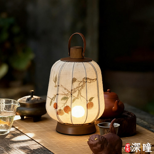 宋式美学中古风实木氛围装饰台灯