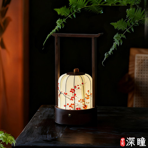 宋式美学手绘古风提梁台灯