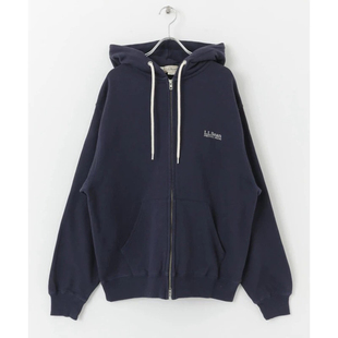 男女款 清仓L. 拉链帽衫 复古全棉毛圈 BEAN秋冬水洗重磅连帽卫衣