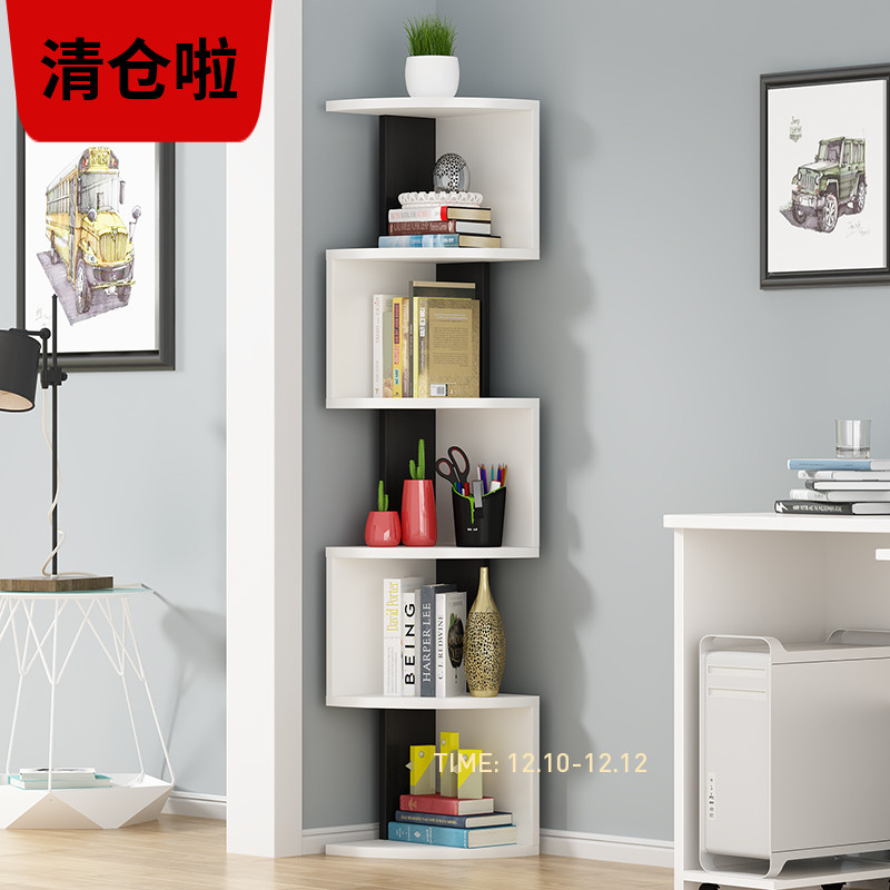 落地墙角柜书柜收纳架储物架书架转角柜墙角柜子三角形拐角置物架