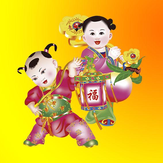 画像年画挂像招财瓷砖画挂画贴画神功文财神爷到福娃运财童子天发