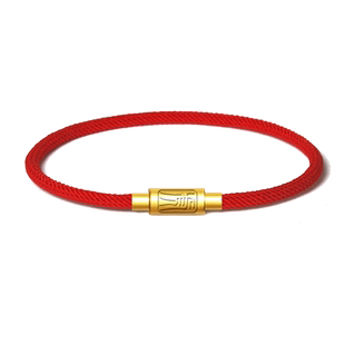 十二生肖转运珠手绳女男情侣虎年本命年可穿黄金编织红绳皮绳手链