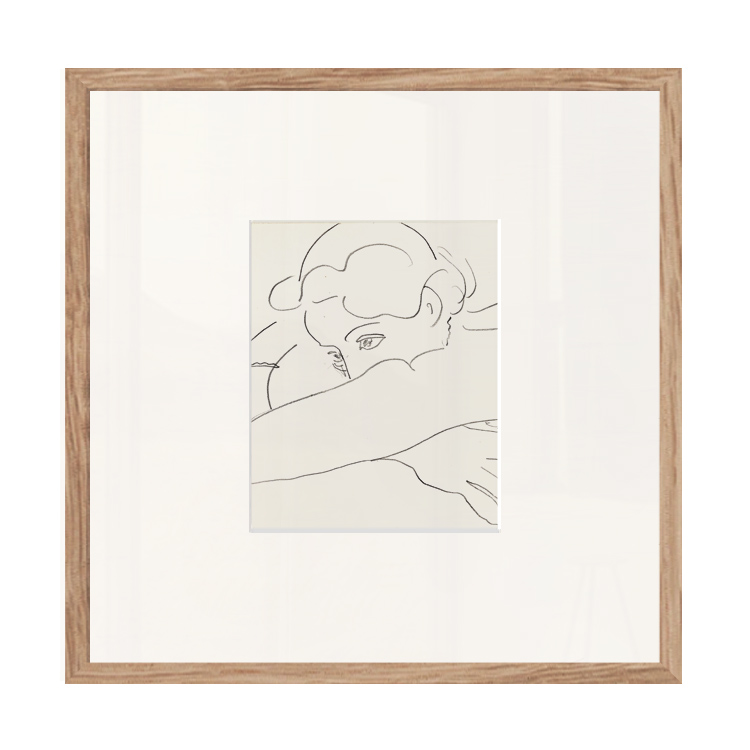 丘山生活 马蒂斯女人肖像正方形装饰画原木风日式酒店民宿挂画图片