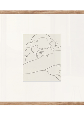 丘山生活 马蒂斯女人肖像正方形装饰画原木风日式酒店民宿挂画