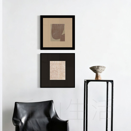 高级感现代抽象中古风简约艺术小众挂画侘寂风民宿装饰画餐厅酒店