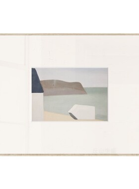 宁静的海边现代风景艺术挂画中古风原木风咖啡馆民宿餐厅装饰画