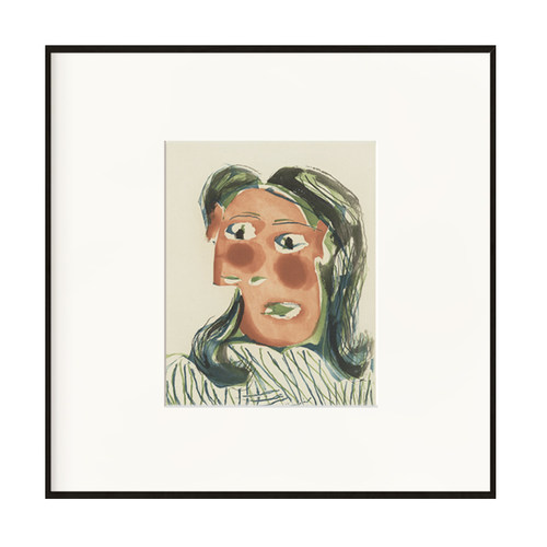 毕加索 女人肖像 折衷主义艺术原木风日式装饰画 餐厅挂画和风抽 - 封面