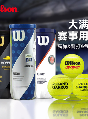wilson威尔胜上海大师赛网球法网美网专业比赛训练球罐装有压球
