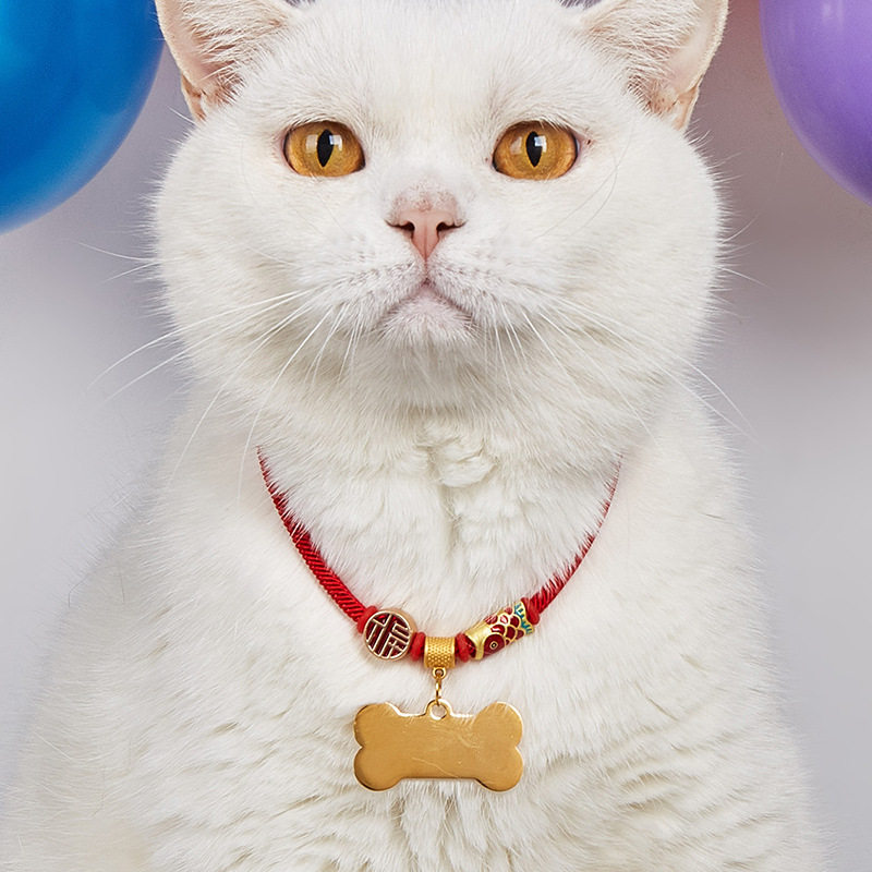 新品宠物项圈狗狗防走丢围脖猫咪刻字中国风项圈猫猫用品现货批发