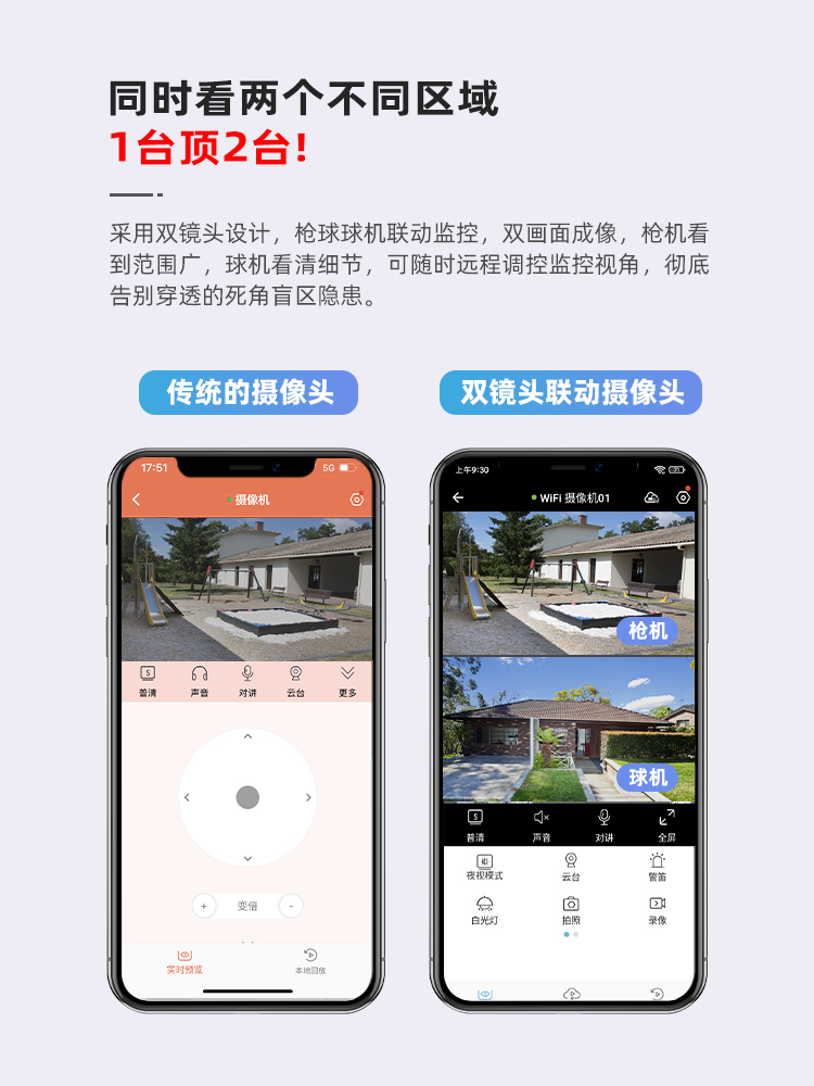 360度全景监控器家用手机远程室户外4G高清夜视太阳能无线摄像头