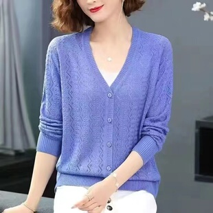 中老年人女春秋装针织开衫妈妈装薄款外套奶奶装上衣外搭洋气衣服