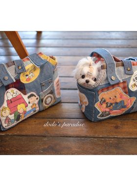 25新款猫狗宠物包泰迪约克夏小马牛仔单肩手提外出包狗袋史努比