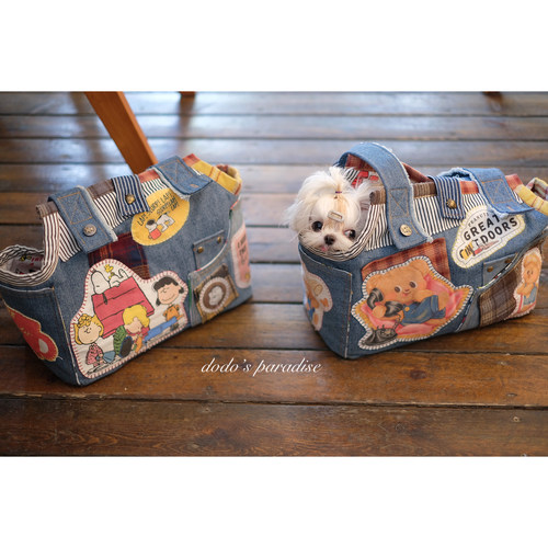 25新款猫狗宠物包泰迪约克夏小马牛仔单肩手提外出包狗袋史努比