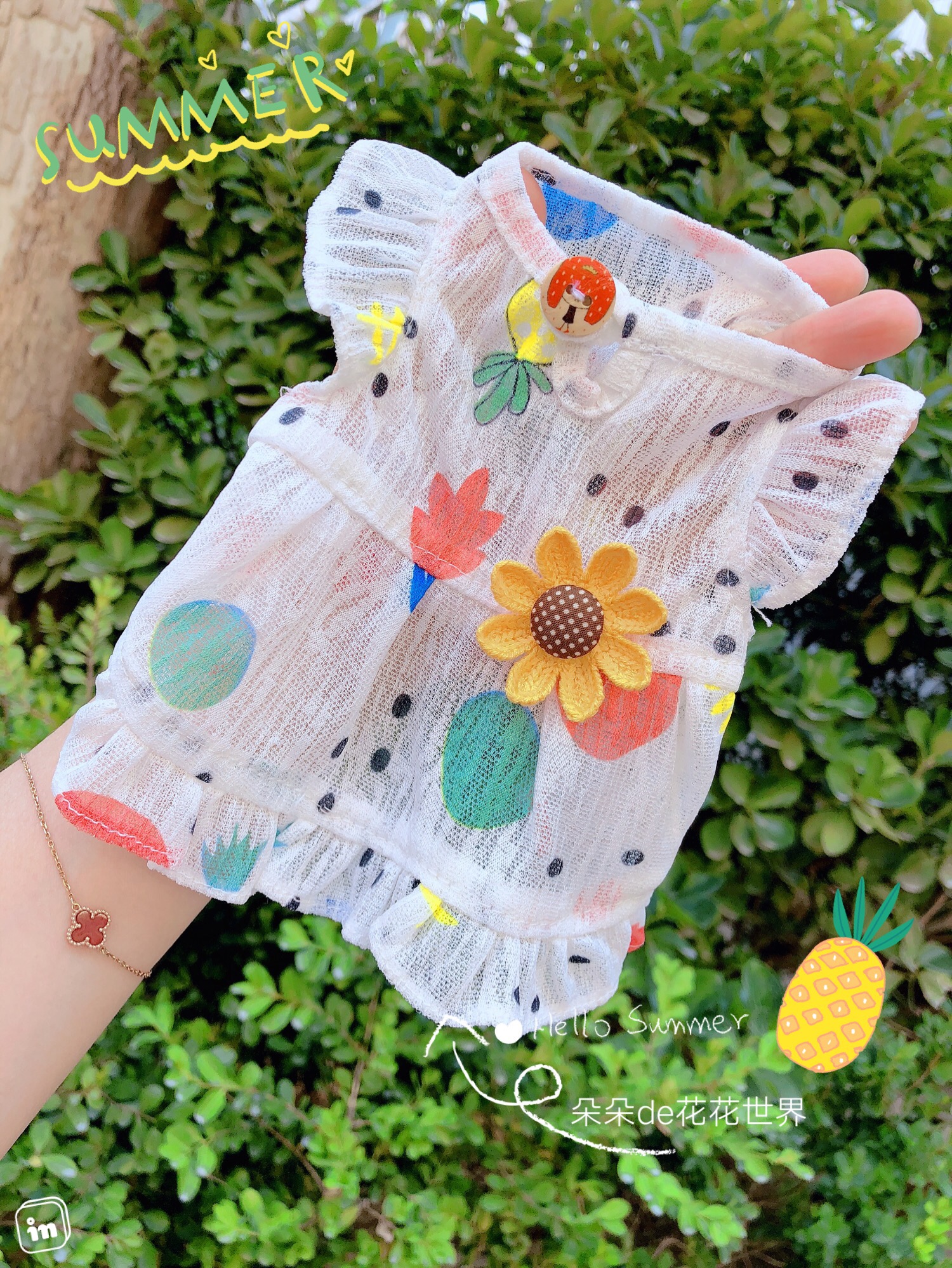 网红约克夏小马连衣裙子防晒猫狗