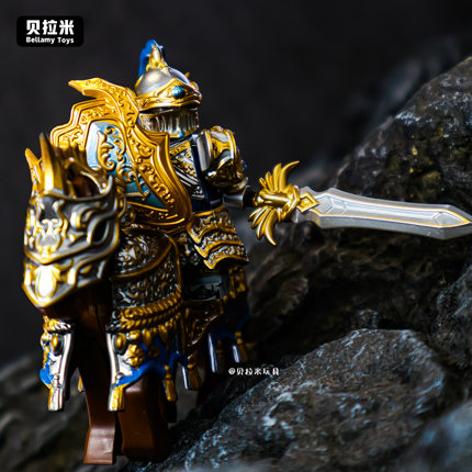 中世纪圆桌骑士亚瑟王兰斯洛特重骑版第三方人仔拼装益智男孩玩具