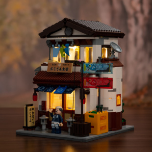 双鹰咔搭日式街景积木阿伯食堂猫猫杂货铺拼装益智女孩玩具C66014