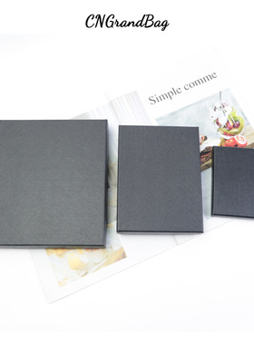 天地盖纸盒卡包短款钱包护照包行李牌礼盒套装包装盒黑色可压LOGO