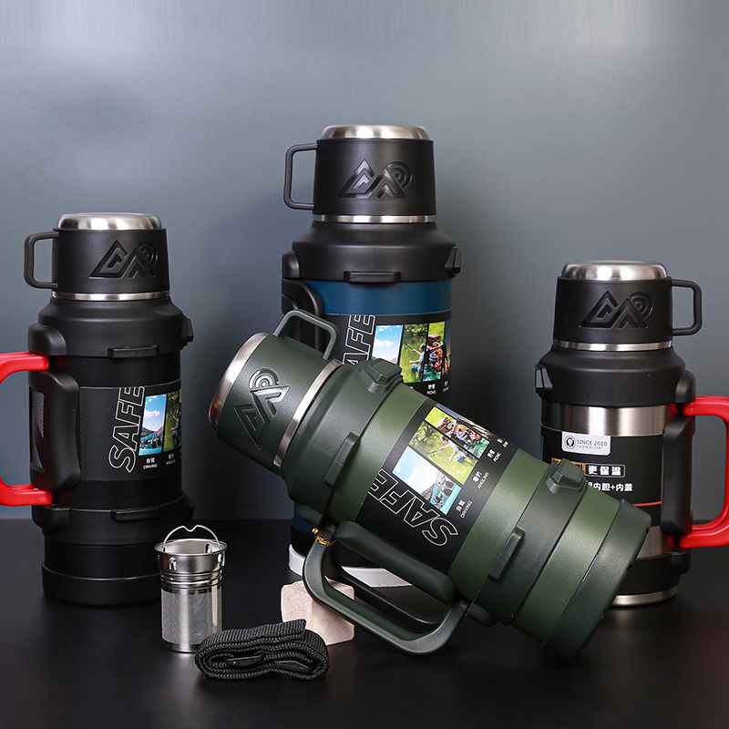 保温壶304不锈钢家用保温杯大容量热水瓶4升户外便携泡茶水杯子男