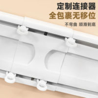 Double-track silent curtain rod, curtain track, double-row track, quick installation, exposed track sliding, ivory white sound-absorbing integral thumbnail 3