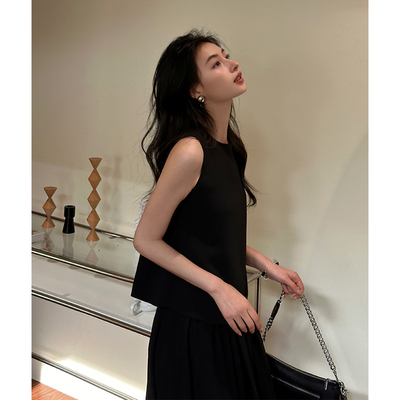 夏季雪纺背心女轻薄透气小衫气质宽松雪纺衫显瘦通勤无袖打底衫女