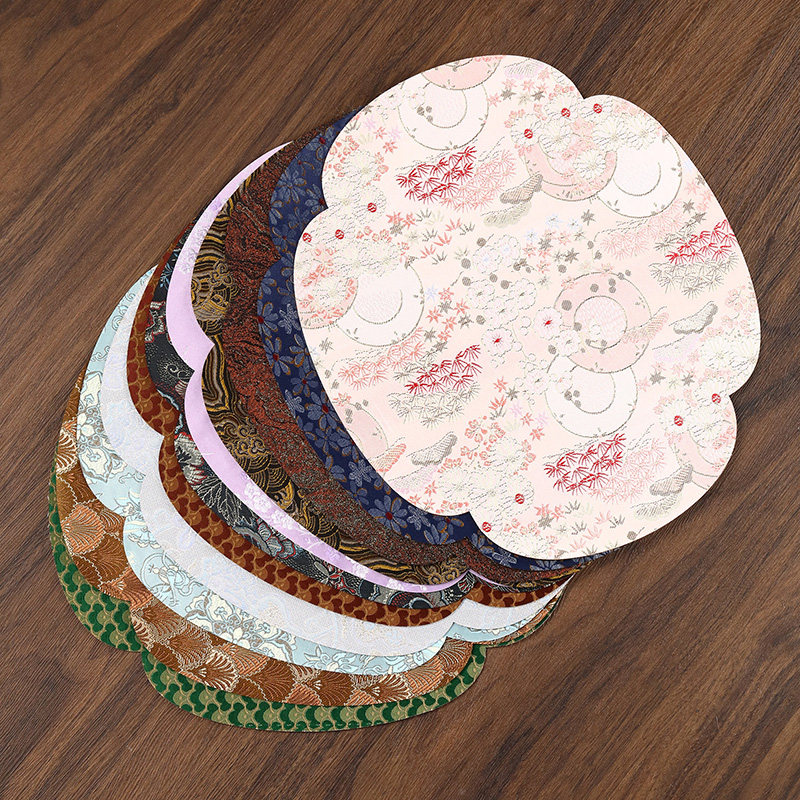 新中式双面织锦防污桌旗茶席禅意茶桌防水垫茶垫杯垫茶台防烫隔热