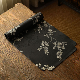 中式双面防水织锦茶席复古国风茶桌台布垫子双层禅意布艺喝茶桌旗