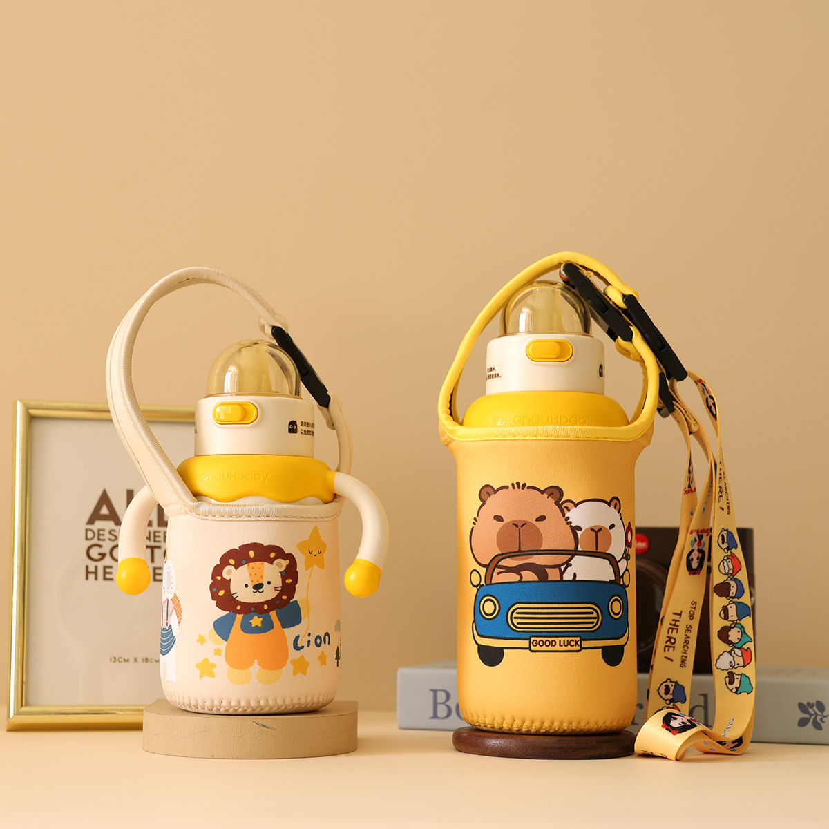 卡通户外手提斜挎杯套