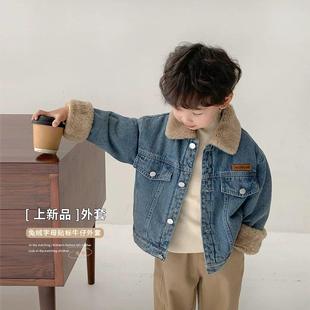 中兔毛加绒牛仔外套 男童女童冬款 A05263 宝贝响当当