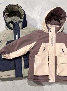 A05752（宝贝响当当）男女童加棉加厚仿兔毛5字派克服外套冲锋衣