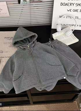 A05429（宝贝响当当）秋装新款2025年男童女童运动休闲套装两件套