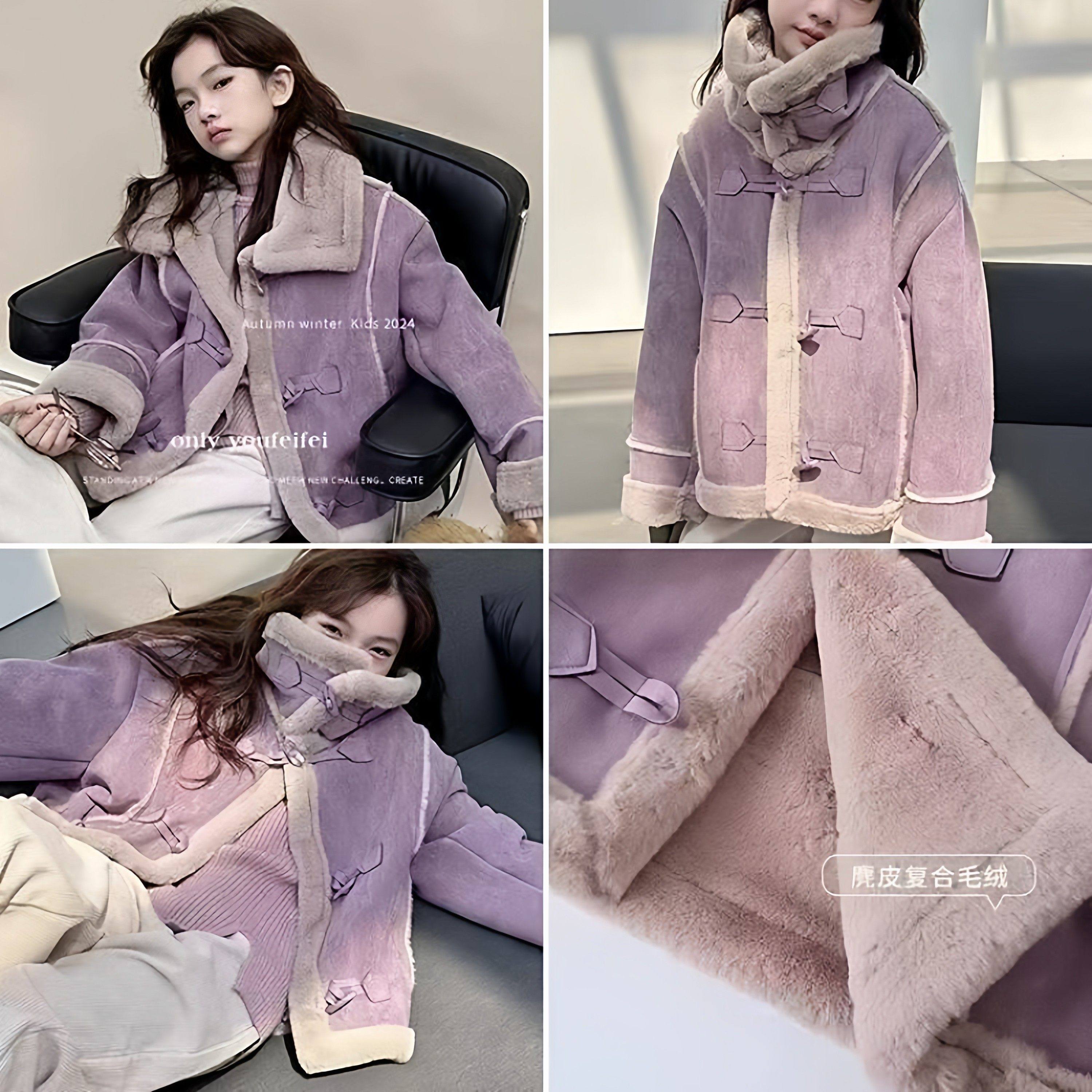 A05372（宝贝响当当）女童高端皮毛一体外套,童装/婴儿装/亲子装,普通外套,淘宝优惠券,粉丝福利购,淘宝优惠卷