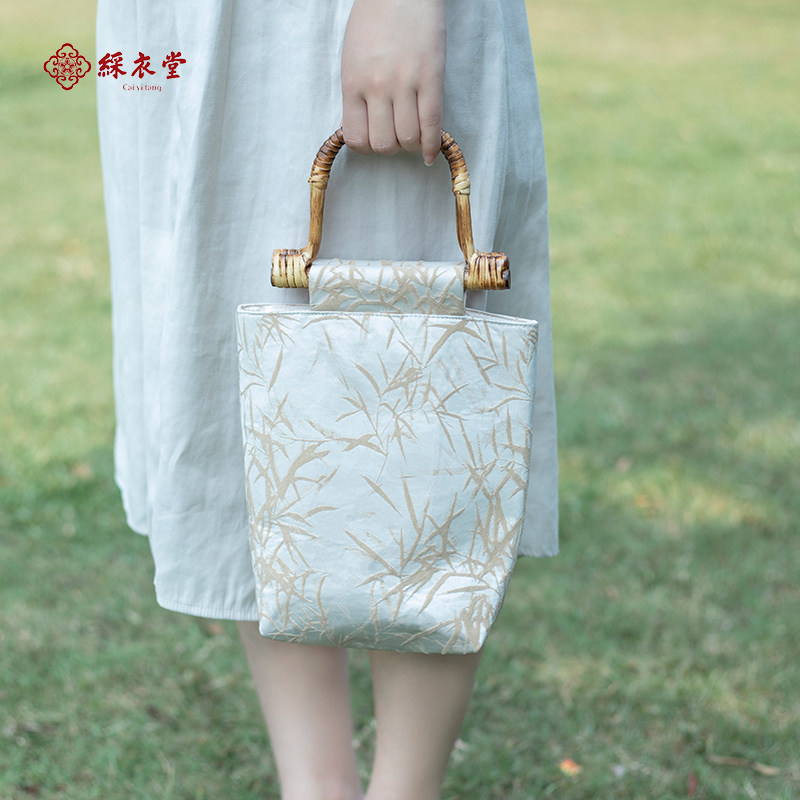 彩衣堂新中式国风禅意布艺竹节手提包藤编提手拎包布袋单肩包女AC,节庆用品/礼品,文化创意包/袋,淘宝优惠券,粉丝福利购,淘宝优惠卷