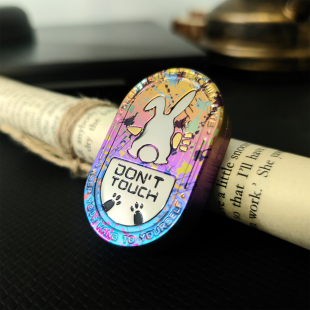 钛合金泼墨暴躁兔旋转律动机械推牌MOT金属edc解压玩具指尖陀螺