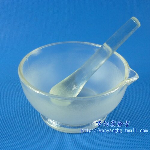 玻璃研钵 60 75 90 120 150 180mm 加厚含玻杵棒捣药碗罐臼盅实验室中医药化工研磨辅食蒜泥华鸥捣碎钵研磨器 - 封面