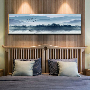 863新中式 饰画沙发背景墙山水风景中国风禅意水墨 卧室床头客厅装