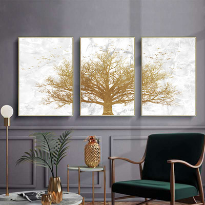 轻奢风办公室沙发背景墙装饰画