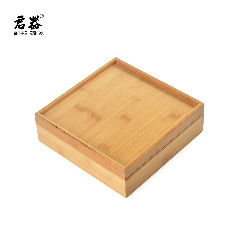 新品竹制茶盒空盒茶叶收纳盒茶点盒普洱茶饼盒分茶盒可叠加收藏盒