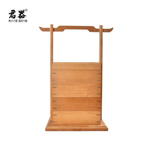 知茗堂竹制提篮干果零食盒户外茶点盒多层收纳盒手提便携茶室食盒