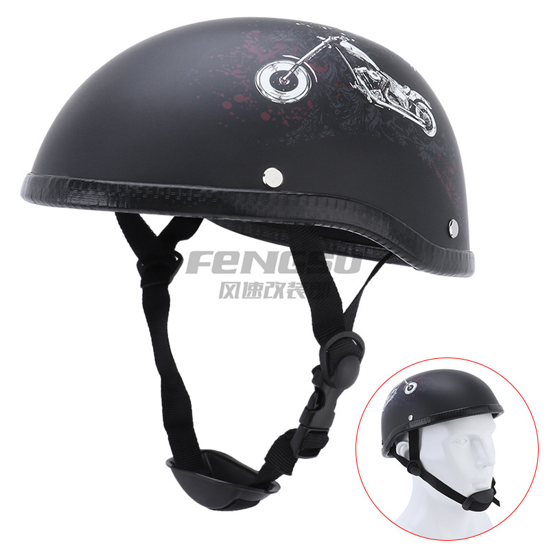 电动车头盔哈雷复古瓢盔轻便太子盔夏季摩托车棒球头帽半盔男女款