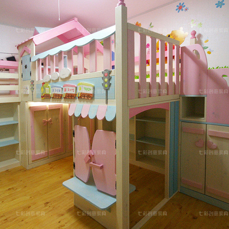 多功能带衣柜储物床树屋别墅房子床实木儿童床单层高架床可定制款,住宅家具,儿童床/儿童抽拉床,淘宝优惠券,粉丝福利购,淘宝优惠卷