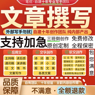 代写文案演讲稿工作总结策划方案写作代笔