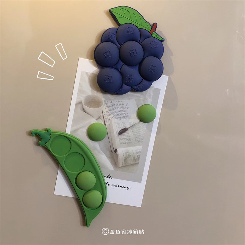 【2个包邮】冰箱入户装饰豌豆葡萄水果蔬菜创意多功能可拆卸磁贴,家居饰品,冰箱贴,淘宝优惠券,粉丝福利购,淘宝优惠卷