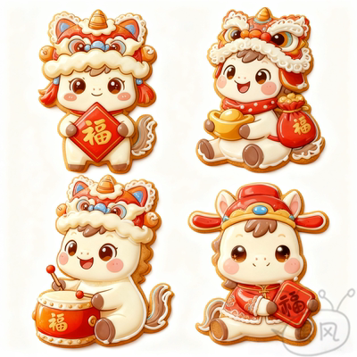 2026新年动物造型马饼干模具卡通马到成功锦鲤财神醒狮烘焙曲奇