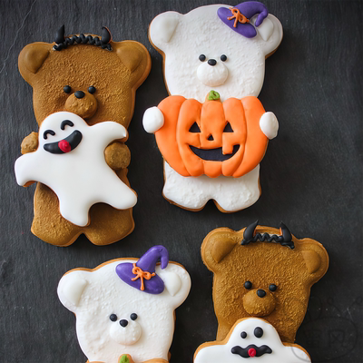 ins抱抱熊万圣节卡通糖霜饼干模具DIY创意式幽灵南瓜印模Hallowee