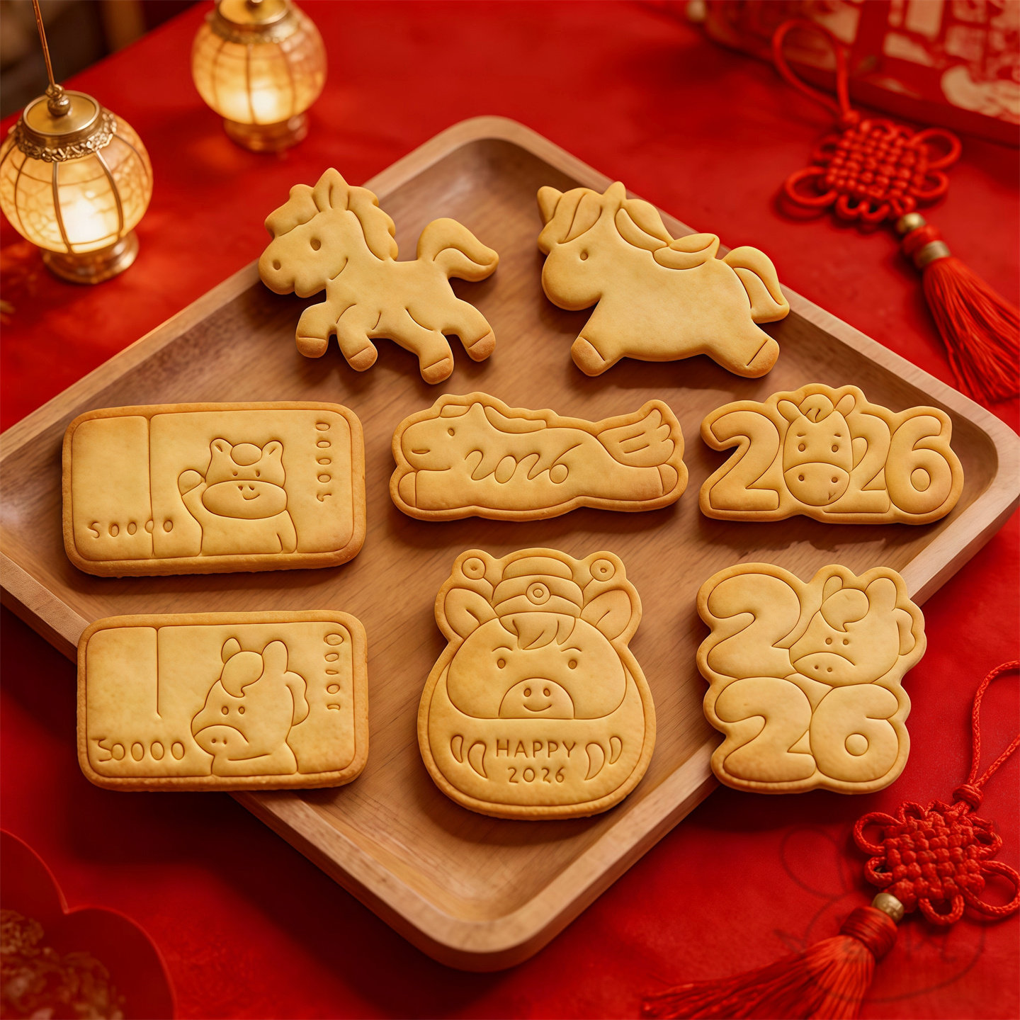 2026小马币卡通饼干模具新年达摩创意数字印模飞马烘焙工具