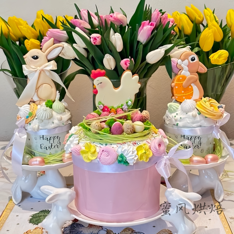 ins复活节蛋糕装饰糖霜饼干模具Easter卡通兔子抱蛋印模烘焙家用