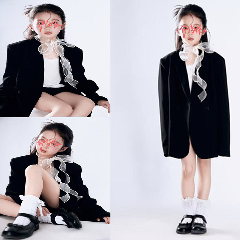 女童西装加长裙少儿模特大赛T台礼服潮童舞台走秀儿童演出服,童装/婴儿装/亲子装,儿童演出服,淘宝优惠券,粉丝福利购,淘宝优惠卷